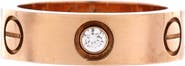Pre-Owned Cartier Love 3 Diamonds Band Ring 18K Rose Gold with Diamonds