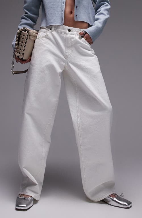 Topshop Cinch Back Low Rise Wide Leg Jeans