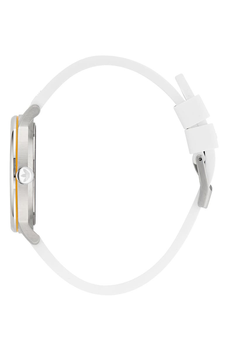 adidas AO Silicone Strap Watch, Alternate, color, White
