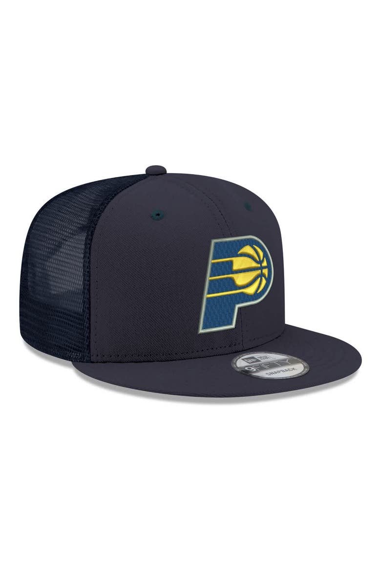 Men's New Era Navy Indiana Pacers Core Logo Meshback 9FIFTY Snapback Hat, Alternate, color, Navy