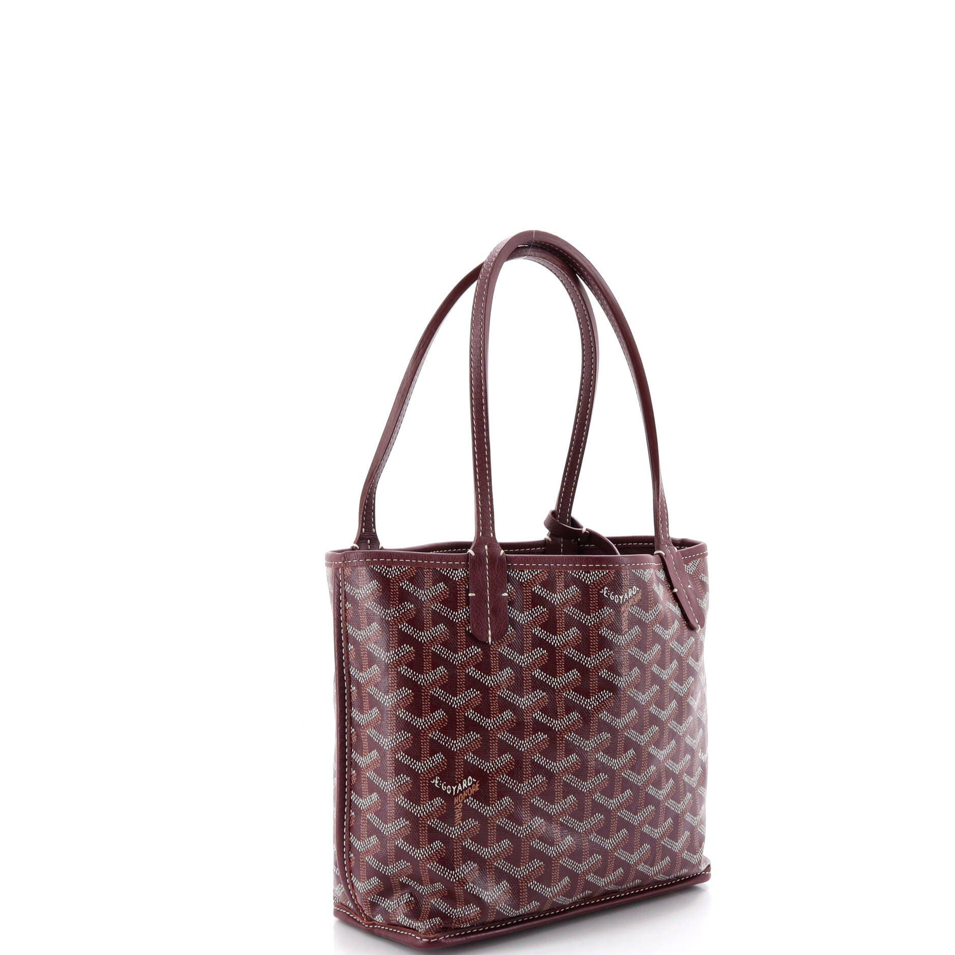 Pre-Owned Goyard Anjou Reversible Tote Coated Canvas Mini, Alternate, color, Purple