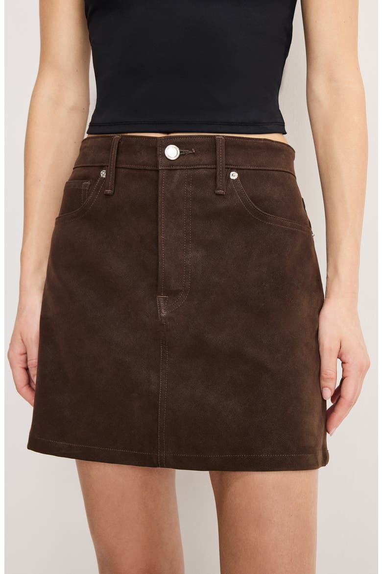 Better Than Faux Suede '90s Miniskirt, Alternate, color, CACAO