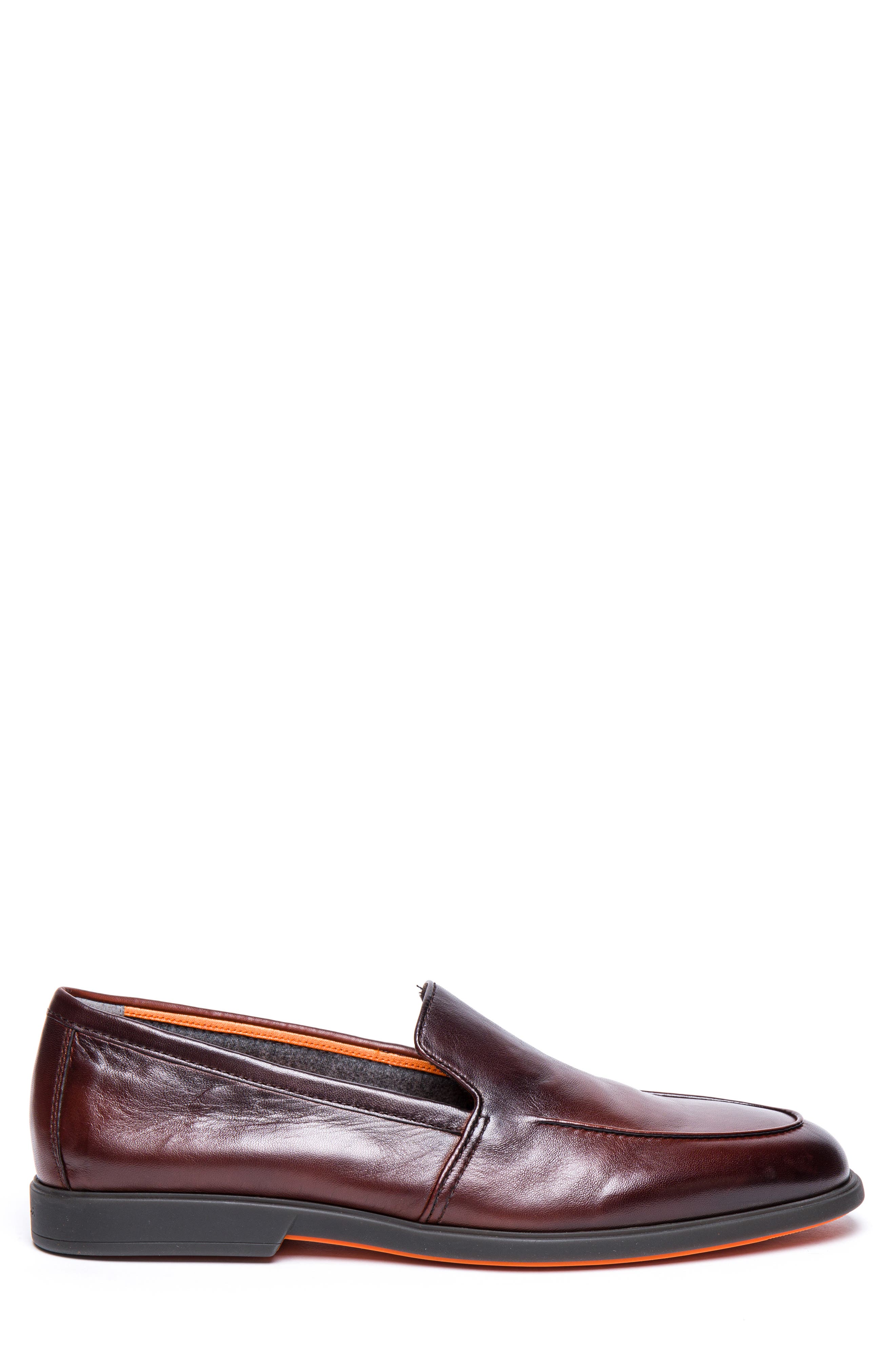 Santoni Malibu Loafer, Alternate, color, Dark Brown Leather