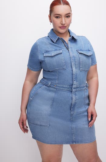 Good American Fit for Success Denim Utility Dress Nordstromrack