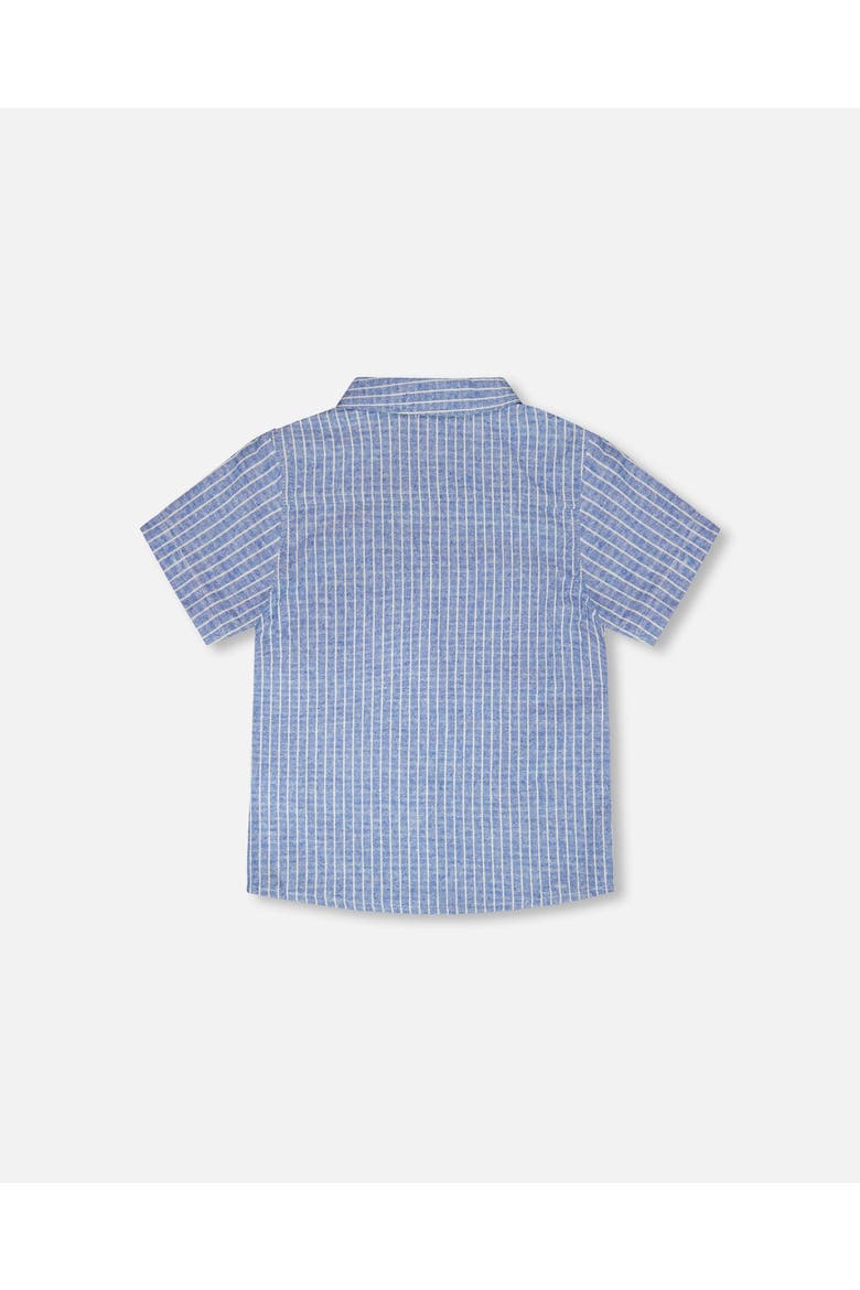 Chambray Denim Stripes Short-Sleeve Shirt, Alternate, color, Blue Denim Stripes