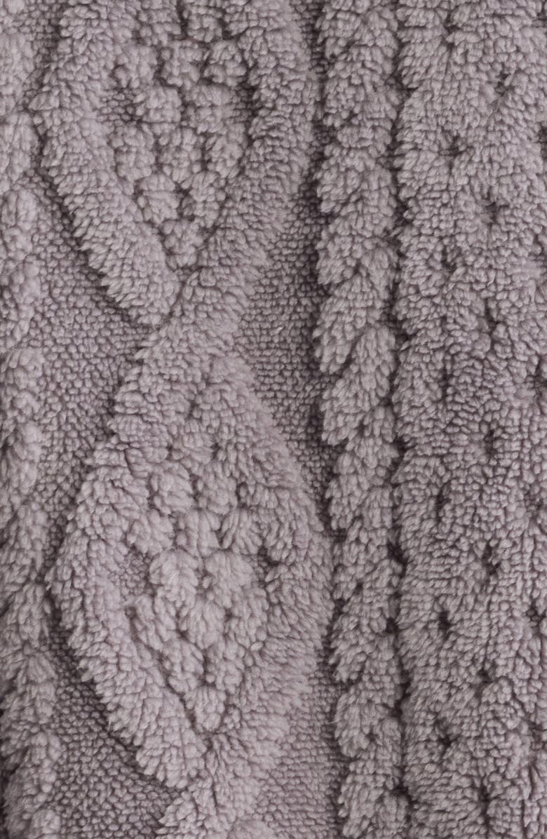 Thread & Supply Cable Stitch Fleece Jacket, Alternate, color, Lilac Grey