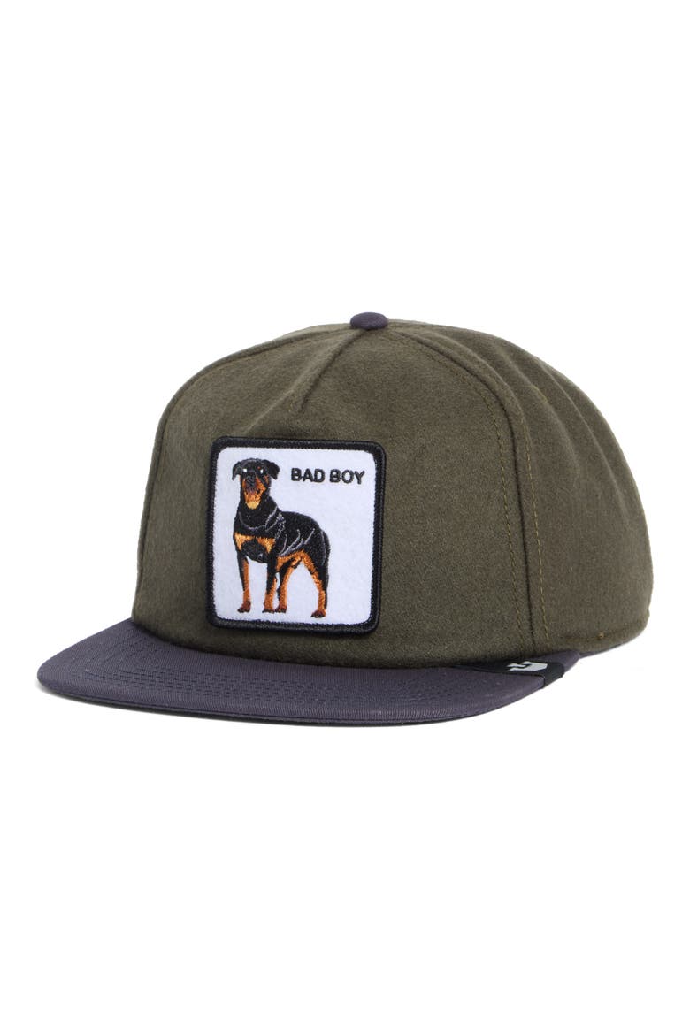 Top Dog Patch Trucker Hat, Main, color, OLIVE
