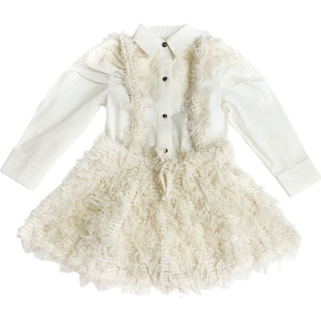 Petite Maison Kids Ivanna Blouse And Skirt Set In Ivory