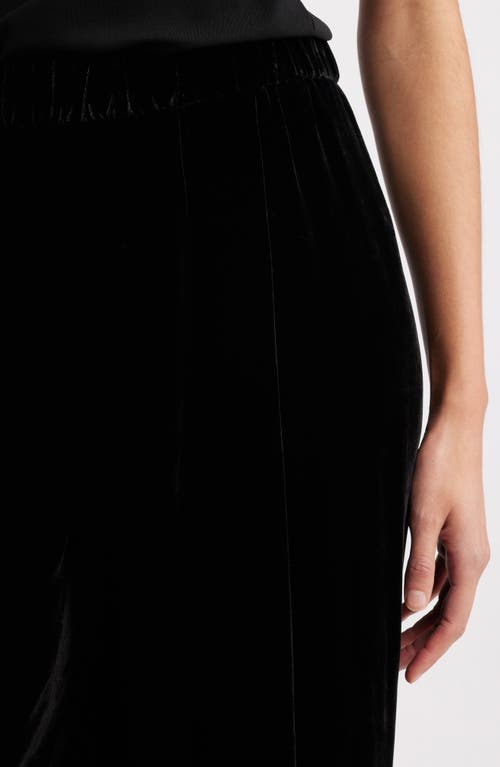 Eileen Fisher Straight Leg Velvet Ankle Pants In Black