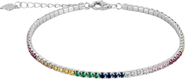 Spero London Rainbow Colourful Sterling Silver Tennis Bracelet