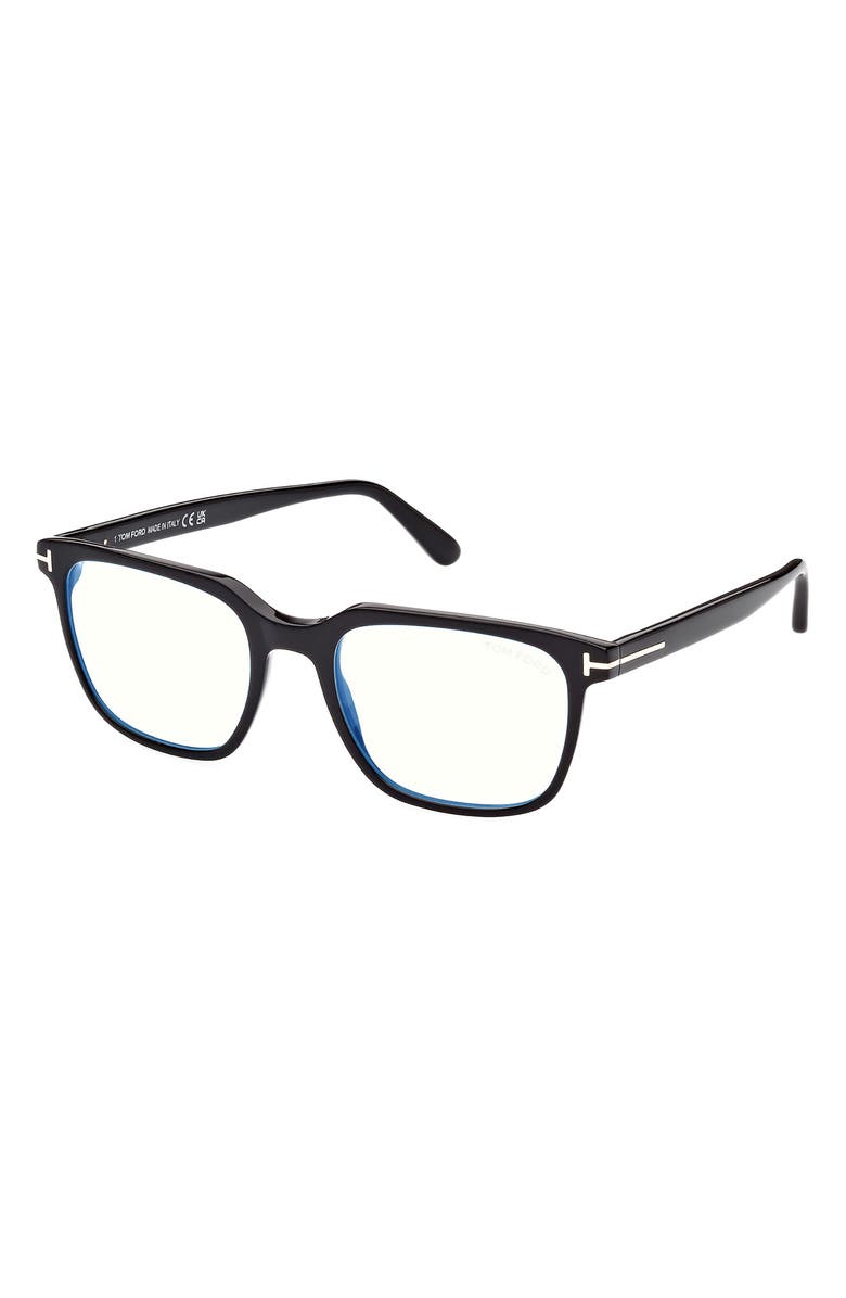 TOM FORD 53mm Square Blue Light Blocking Glasses, Alternate, color, 
