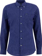 Barbour Nelson Tailored Fit Stripe Linen & Cotton Button-Down Shirt