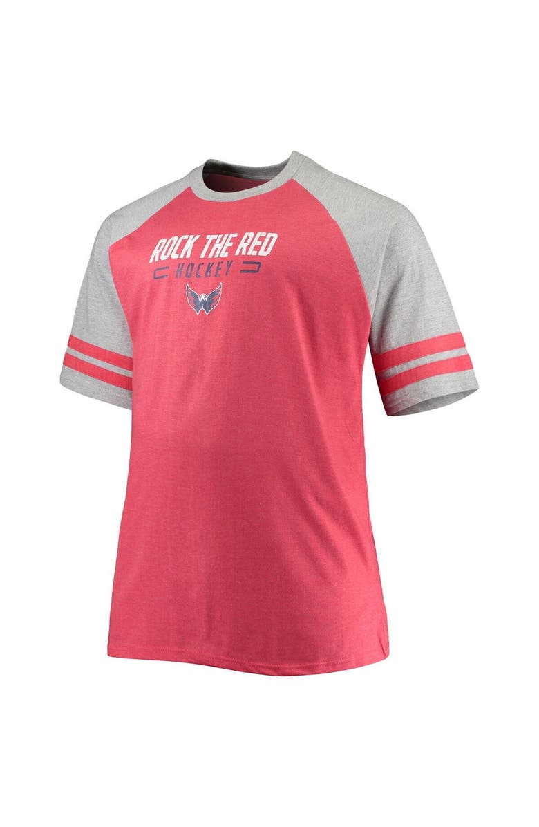 PROFILE Men's Heathered Red Washington Capitals Big & Tall Raglan T-Shirt, Alternate, color, 