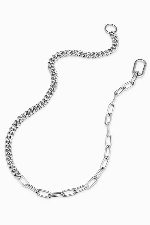 Oradina Sterling Silver Curb Clip Link Connector Clasp Necklace In Silver
