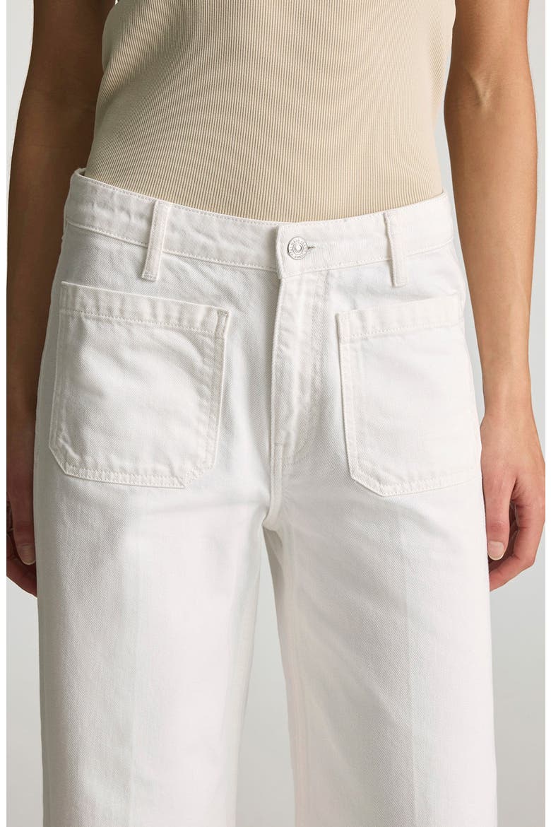 Christine Patch Pocket Wide Leg Jeans, Alternate, color, WHITE CLASSIC DENIM