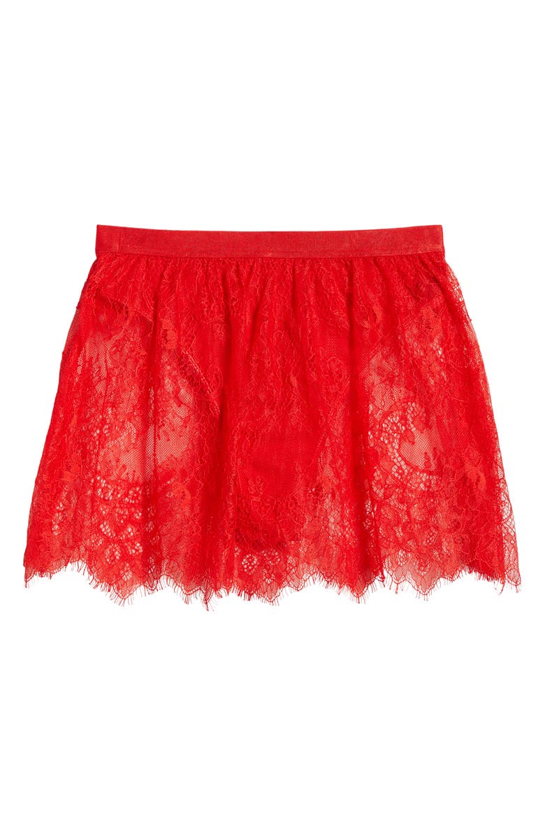 KILO BRAVA Lace Skirted Thong, Alternate, color, Classic Red