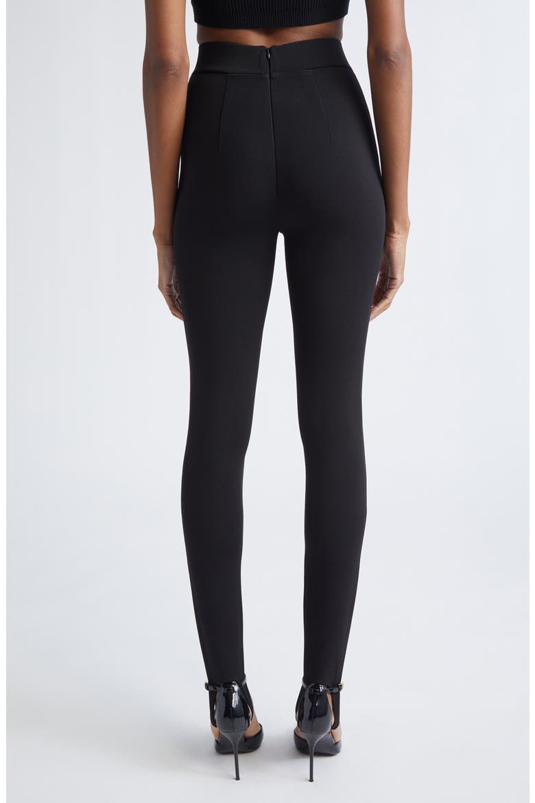 Zip Jersey Stirrup Leggings, Alternate, color, BLACK