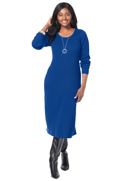 Scoop-Neck Sweater Dress (Plus Available)