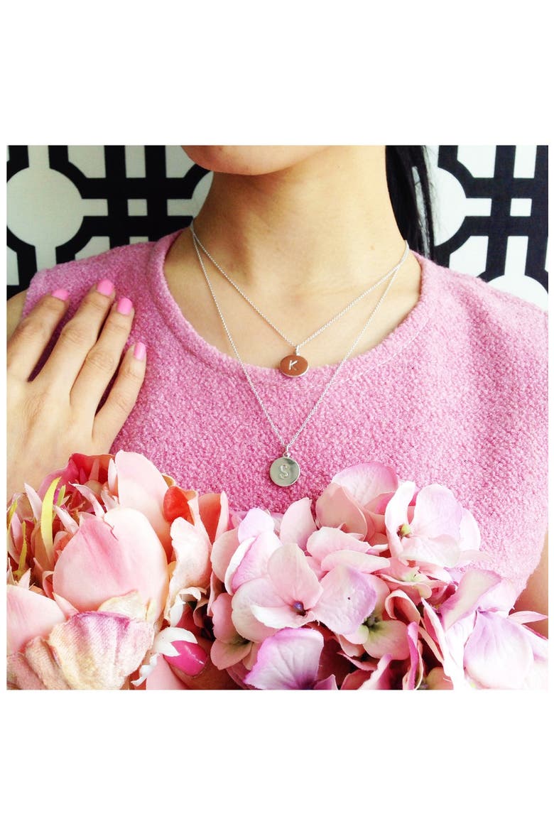 'one in a million' initial pendant necklace, Alternate, color, SILVER B