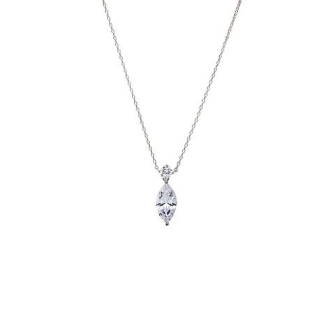 Fancy Solitare & Marquise Pendant Necklace