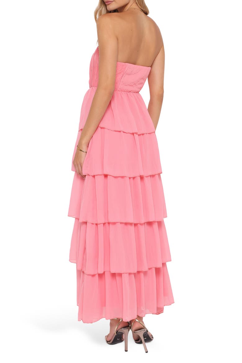 Peachester Strapless Tiered Maxi Dress, Alternate, color, CORAL