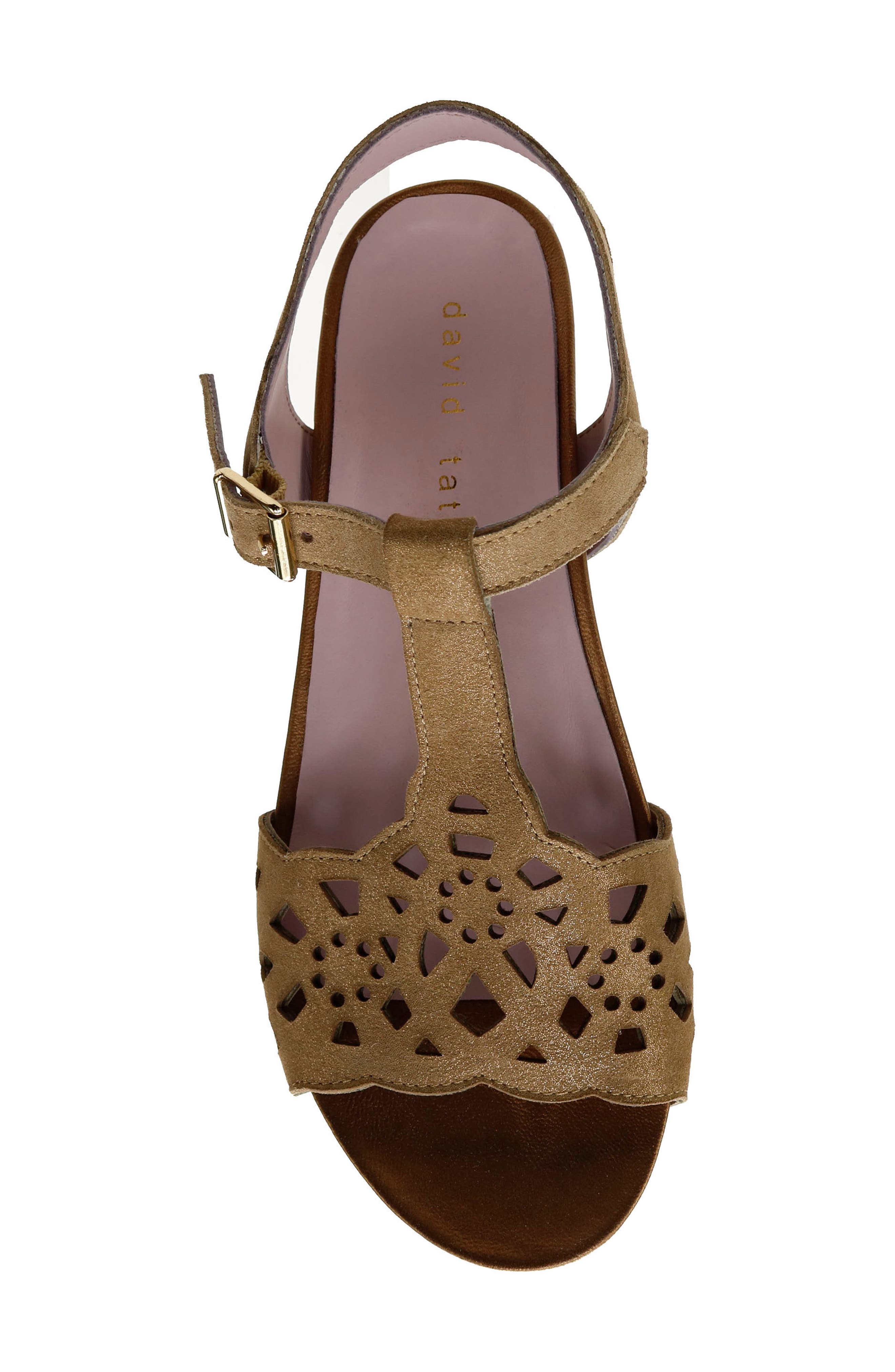 Oslo Wedge T-Strap Sandal, Alternate, color, BRONZE