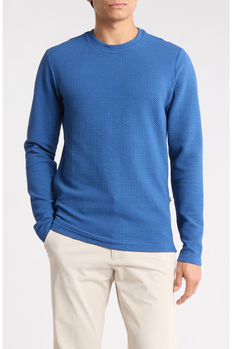Mitch Textured Knit Crewneck Top, Main, color, BLUE