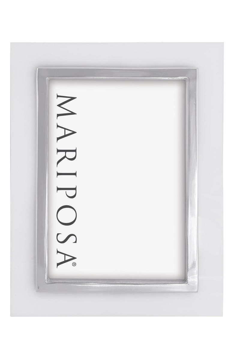 Mariposa Bordered 5 x 7-Inch Picture Frame, Alternate, color, White