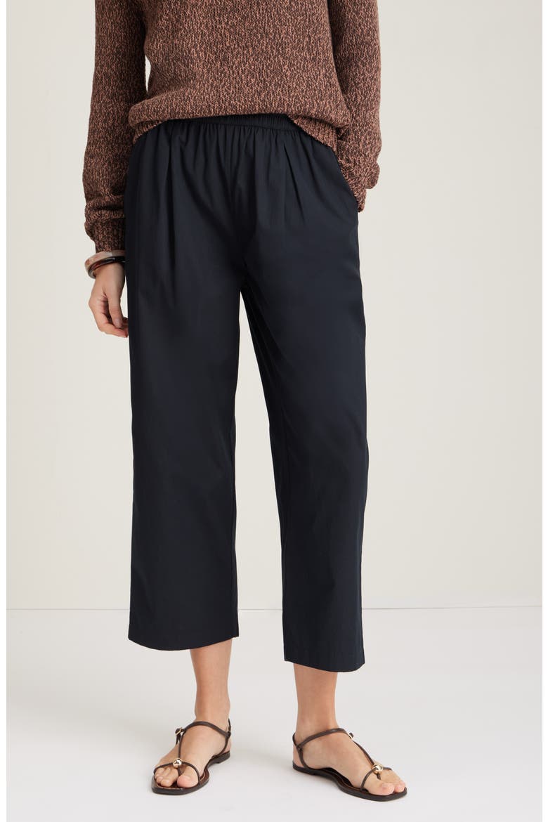 Cotton Poplin Pants, Main, color, BLACK
