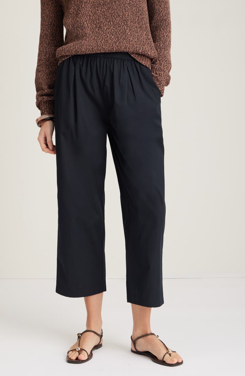Nordstrom Cotton Poplin Pants, Main, color, Black