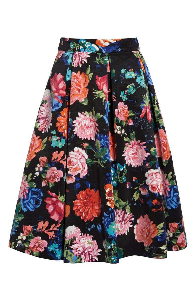 Eliza J Floral Midi Skirt, Alternate, color,