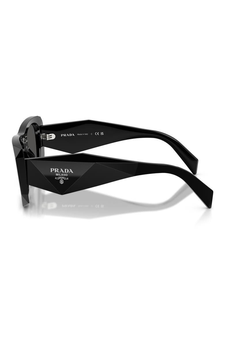 53mm Square Sunglasses, Alternate, color, BLACK / DARK GREY