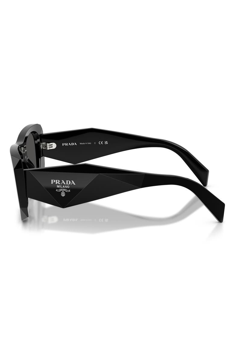 Prada 53mm Square Sunglasses, Alternate, color, Black / Dark Grey