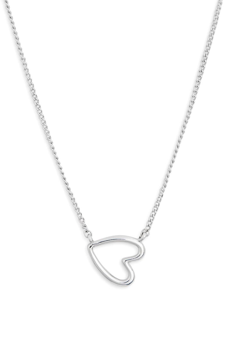 Leith Open Heart Pendant Necklace, Alternate, color, Silver
