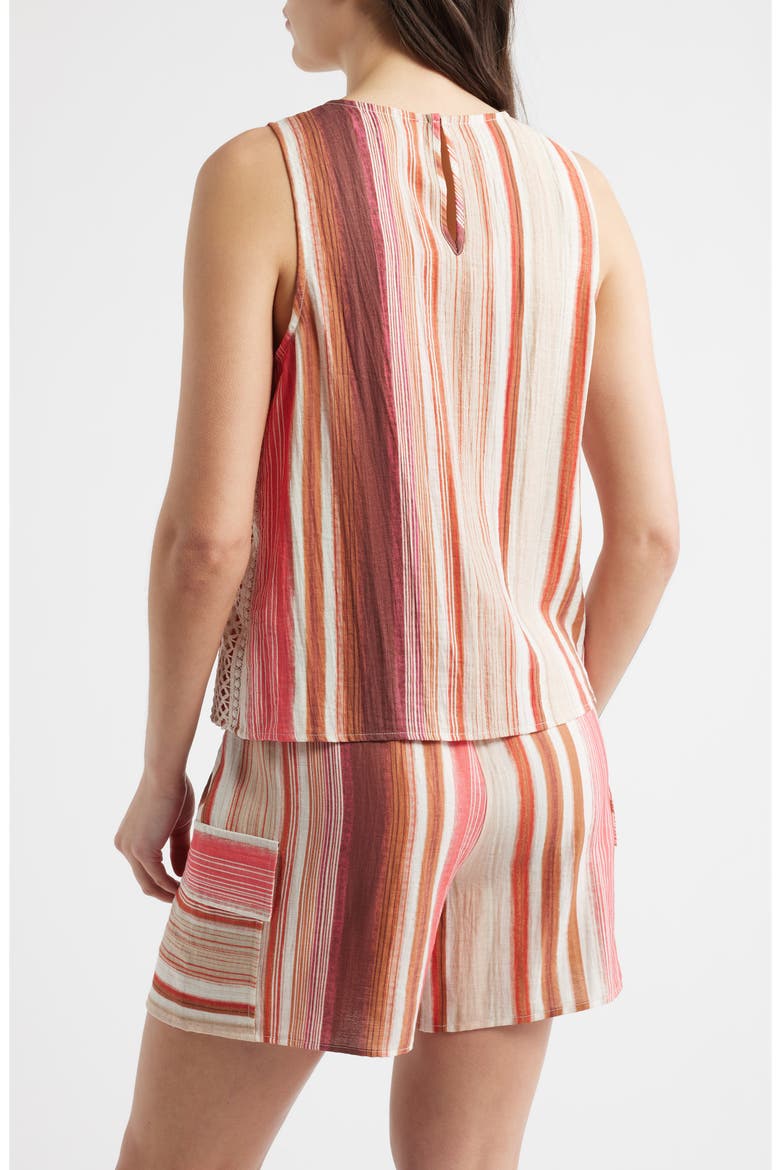 Chevron Print Sleeveless Top, Alternate, color, RED MULTI