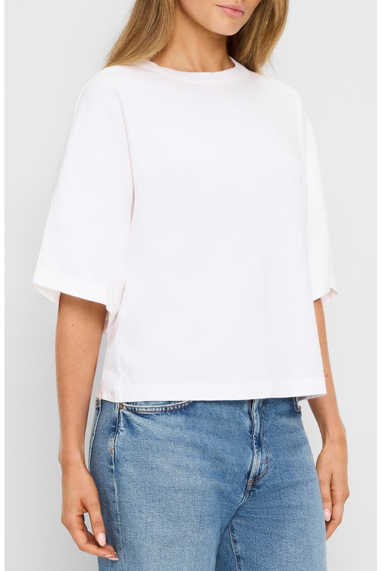 Callista Cape Sleeve Supima® Cotton T-Shirt, Alternate, color, WHITE
