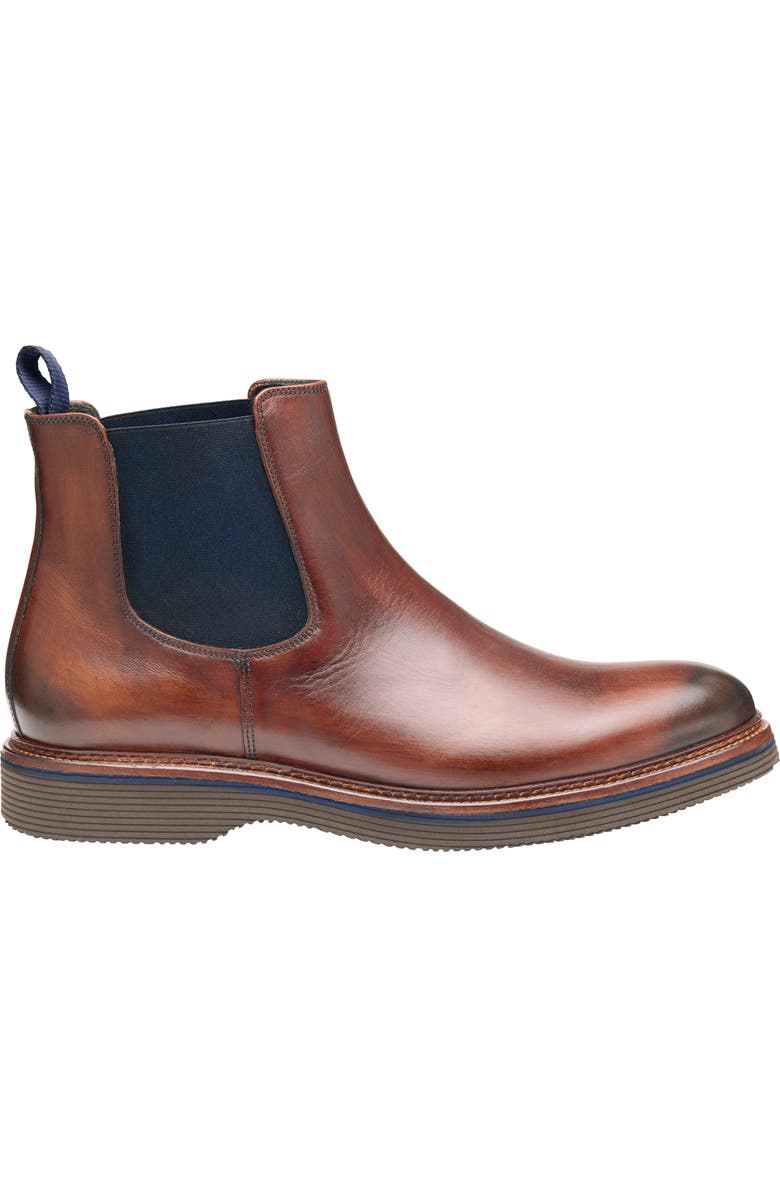 Johnston & Murphy Jenson Chelsea Boot, Alternate, color, Brown Hand-Stained Calfskin