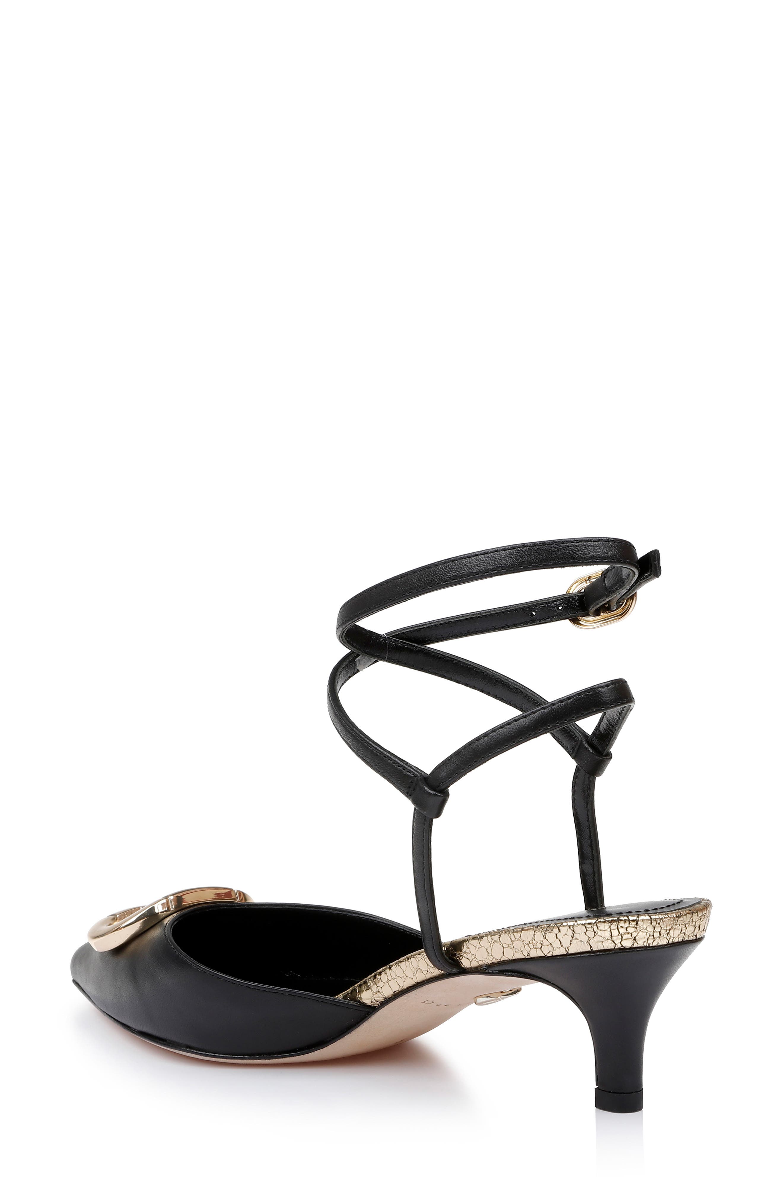 Dee Ocleppo Paige Ankle Strap Pointed Toe Kitten Heel Pump, Alternate, color, 