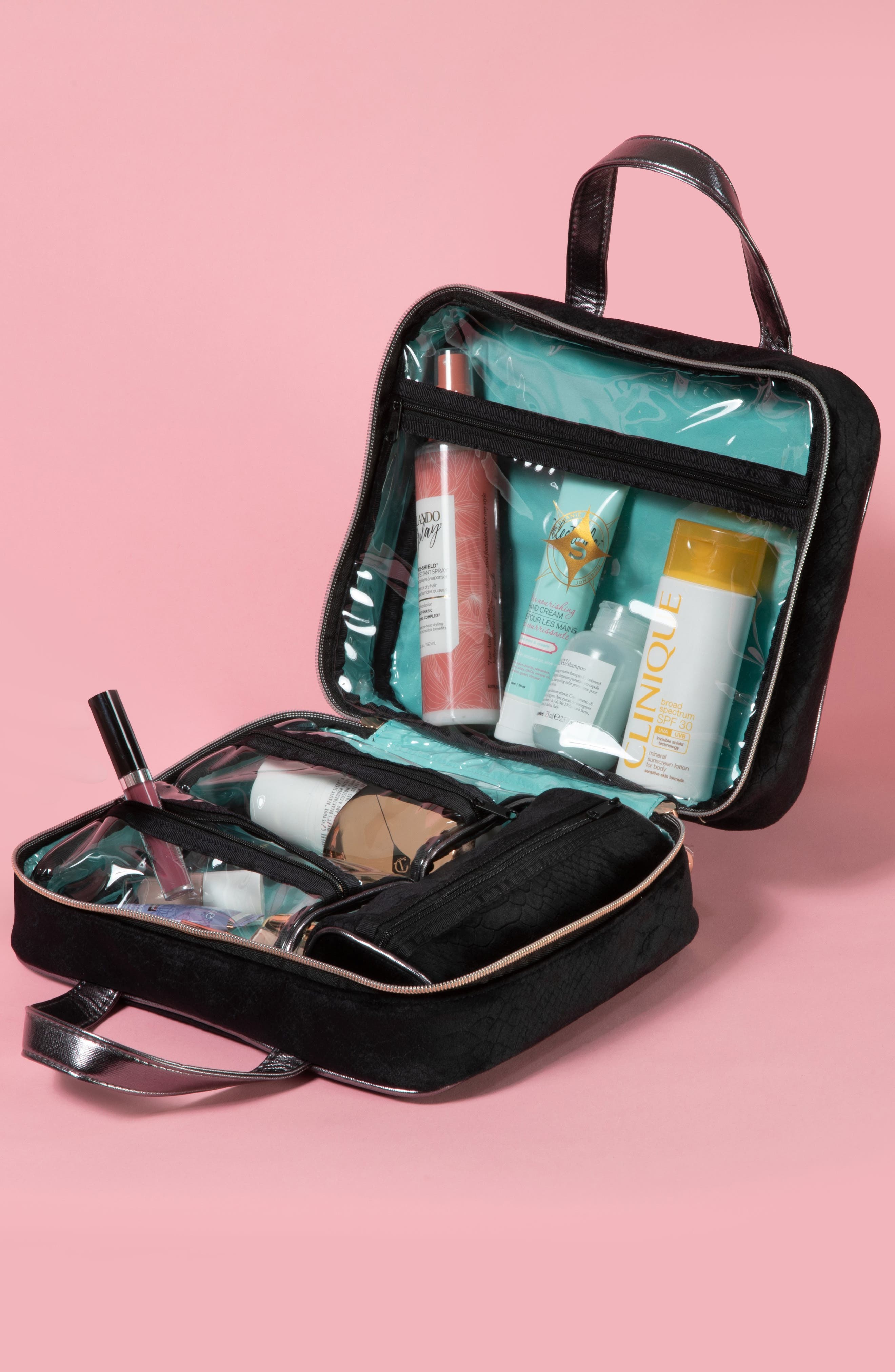 Stephanie Johnson Marais Noir Martha Large Briefcase Cosmetic Case, Alternate, color, 