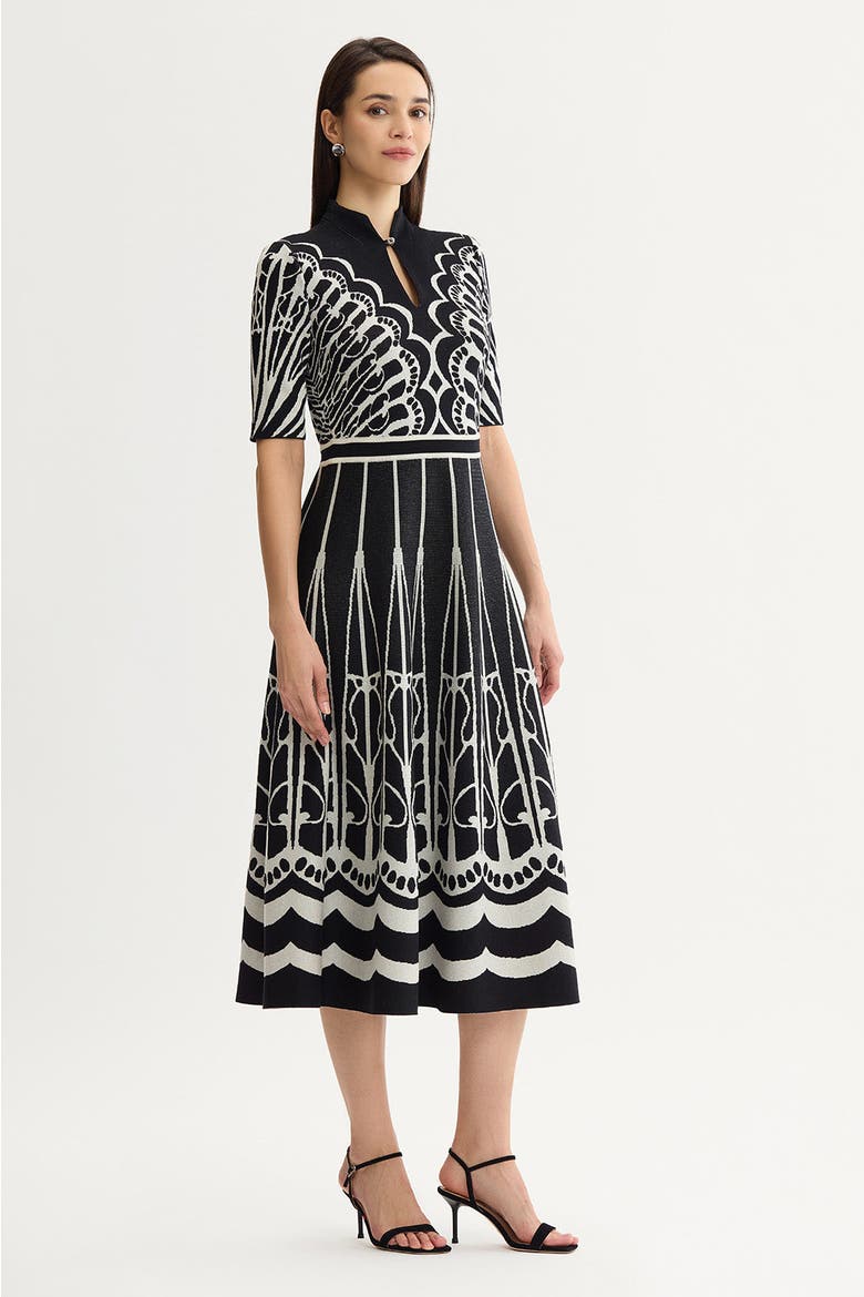 Fit N Flare Feminine Soft Knit Maxi Dress, Alternate, color, Black