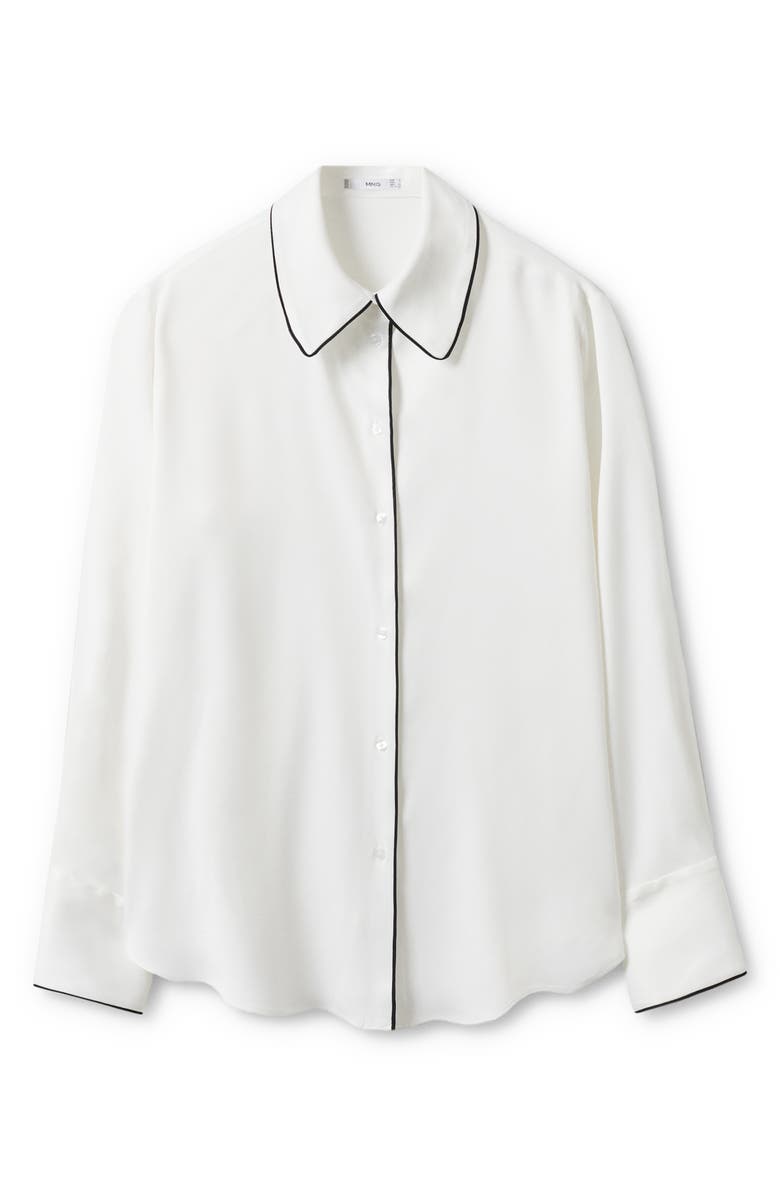 MANGO Piped Satin Blouse, Alternate, color,