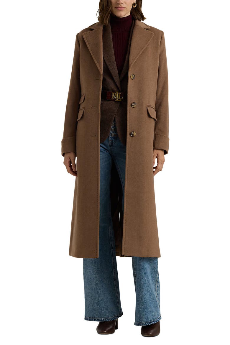 Longline Wool Blend Reefer Coat, Main, color, NEW VICUNA