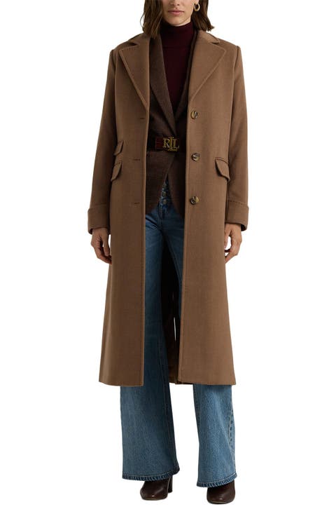 Longline Wool Blend Reefer Coat