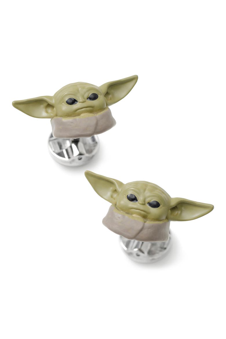 3D Grogu Cuff Links, Main, color, GREEN