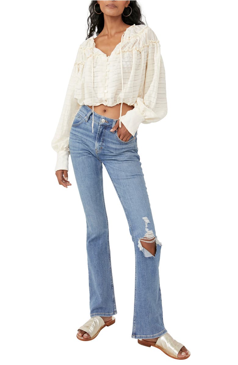 Free People Hailey Crop Long Sleeve Blouse, Alternate, color,