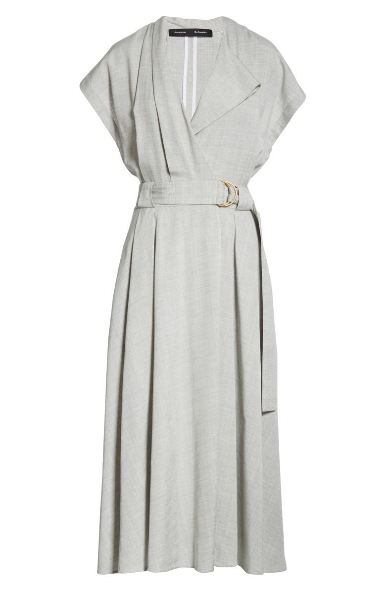 Proenza Schouler Suiting Faux Wrap Midi Dress, Alternate, color,
