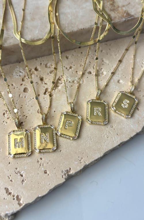 Adornia Initial Tag Pendant Necklace
