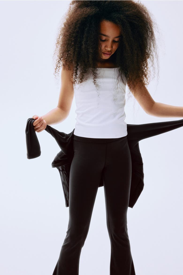 Flared Sports Leggings With Drymove, Alternate, color, Black