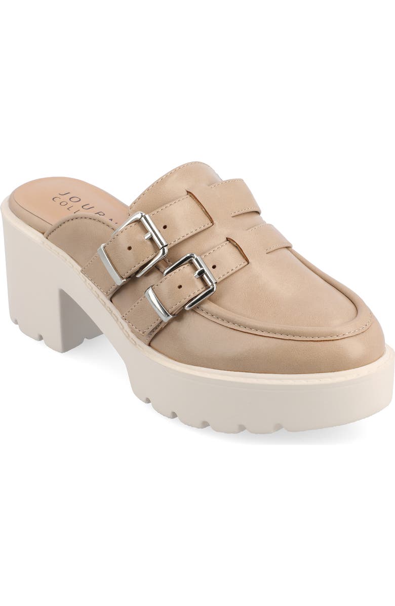 Journee Collection Brydie Platform Mule, Main, color, Tan