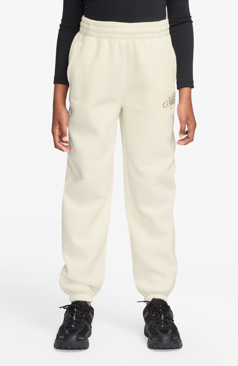 Nike Kids' Sportswear Club Loose Fit Fleece Sweatpants, Main, color, Soft Pearl